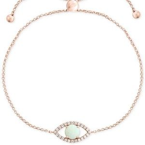 Diamond and Opal 14K Rose Gold Evil Eye Bracelet